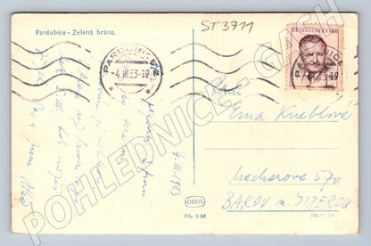 Postcard Pardubice Green Gate 1948 (ST3711)