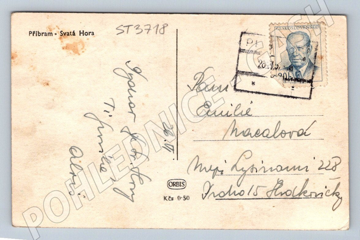 Postcard Příbram Holy Mountain Baroque pilgrimage site (ST3718)