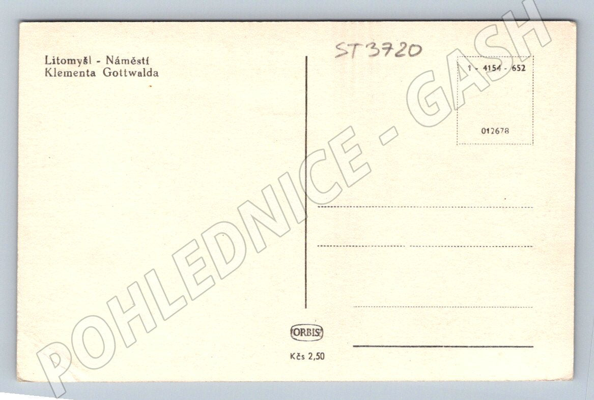 Postcard Litomyšl Klement Gottwald Square (ST3720)