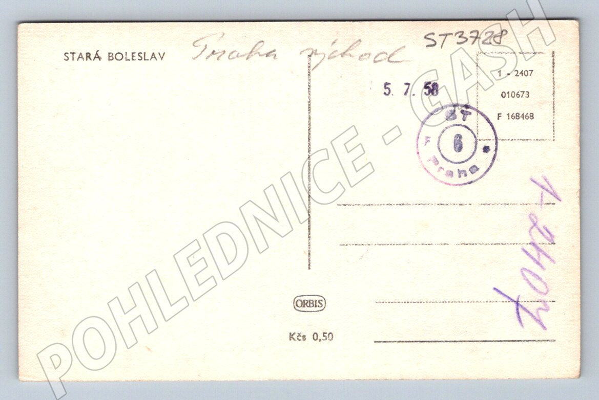 Postcard Stará Boleslav square historical (ST3728)