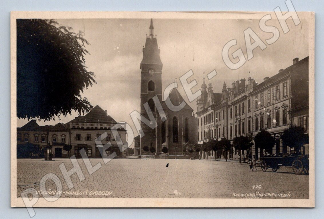 Postcard Vodňany Freedom Square historical (ST3733)