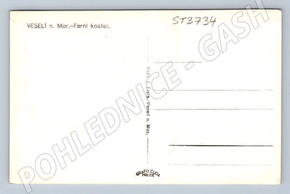 Postcard Veselí nad Moravou Parish Church (ST3734)