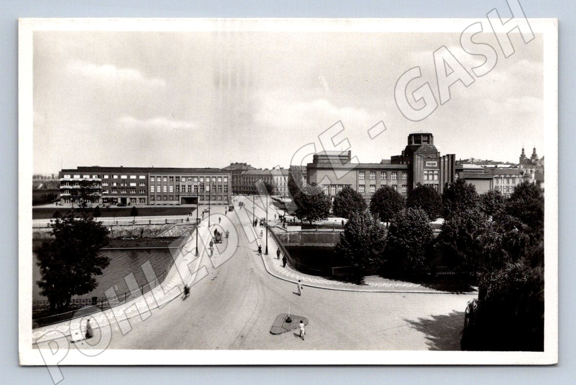 Postcard Hradec Králové Tyršův Bridge and Museum (ST3742)