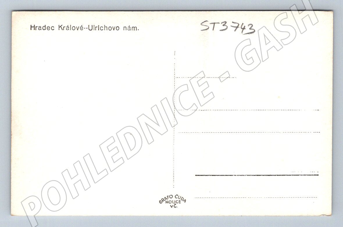 Postcard Hradec Králové Ulrich Square (ST3743)