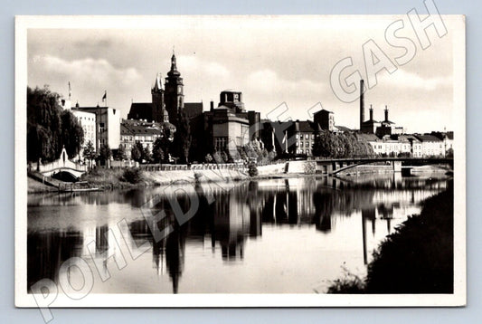 Postcard Hradec Králové waterfront historical (ST3744)