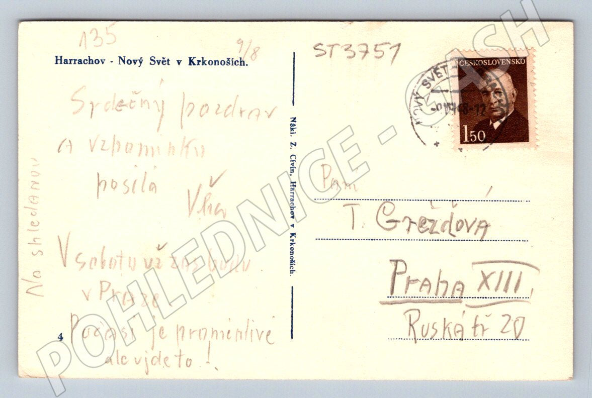 Postcard Harrachov New World Giant Mountains (ST3751)