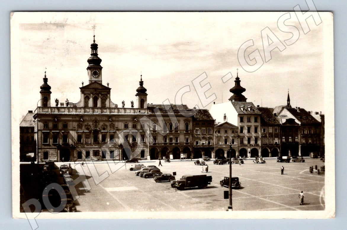Postcard České Budějovice square and town hall (ST3756)