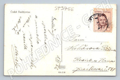 Postcard České Budějovice square and town hall (ST3756)