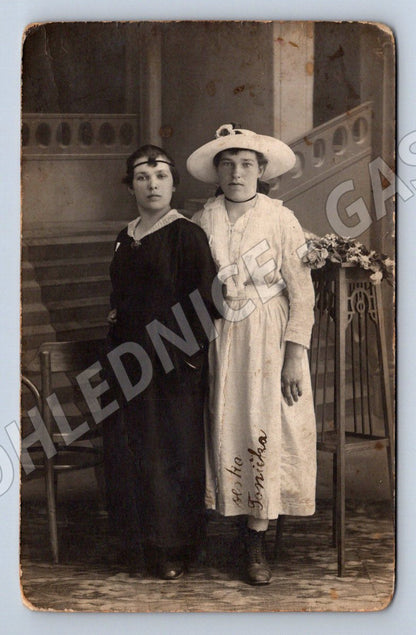 Postcard portrait of girls Austria Hungary handwritten (ST3760)