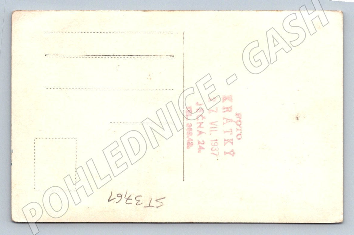 Postcard group photo Photo Krátký Prague 1937 (ST3761)