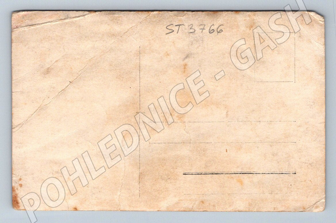 Pohlednice rodina se psem černobílá vintage (ST3766)