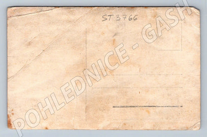 Pohlednice rodina se psem černobílá vintage (ST3766)