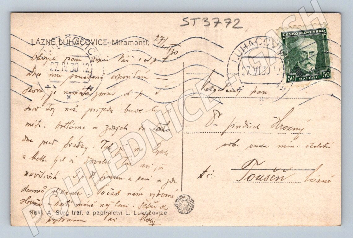 Postcard Spa Luhačovice Miramonti 1931 (ST3772)