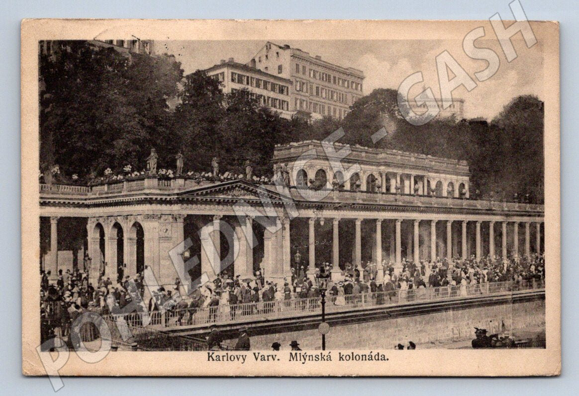 Postcard Karlovy Vary Mill Colonnade historical (ST3774)
