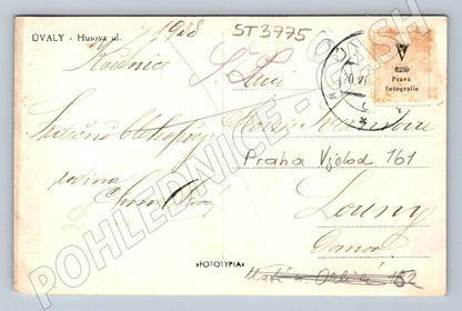 Postcard Úvaly Husova Street 1938 (ST3775)