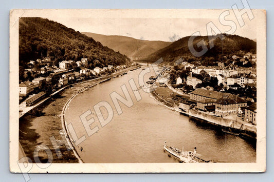Pohlednice Děčín přístav Labe lodní doprava 1951 (ST3777)