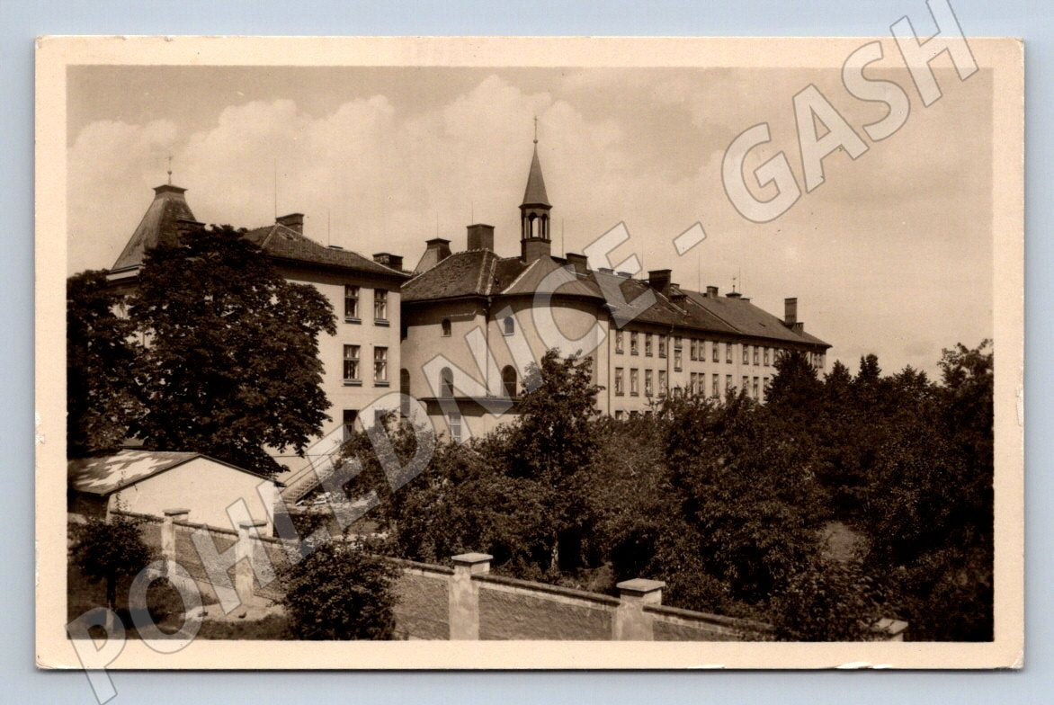 Postcard Slatiňany monastery Chrudim district Orbis (ST3779)