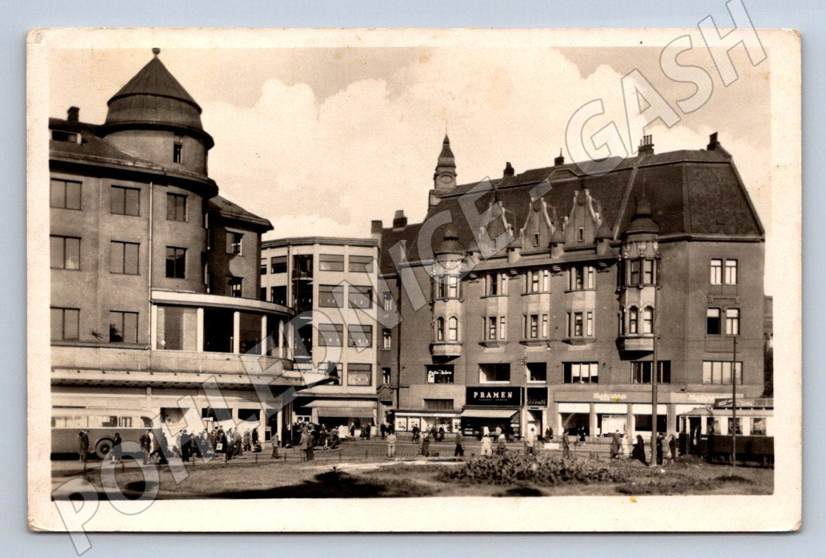 Postcard Ostrava main street Smetanovo náměstí (ST3785)