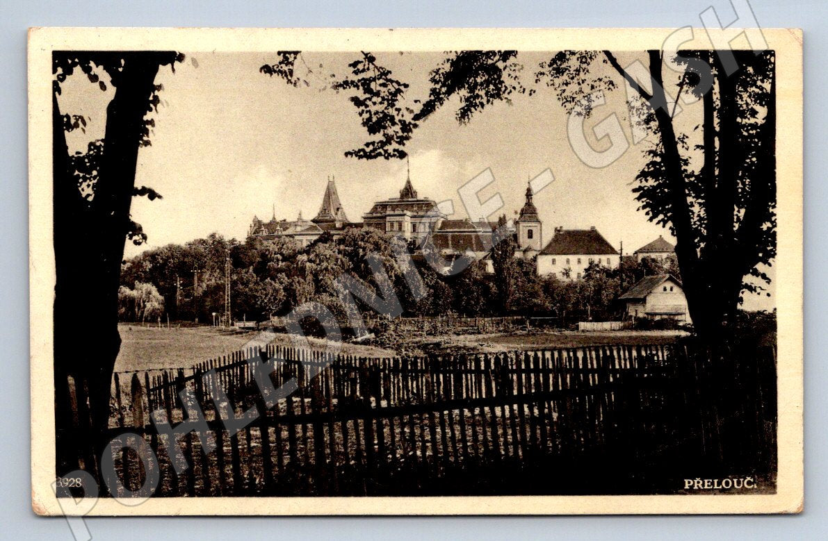 Postcard Přelouč used by post 1937 (ST3788)