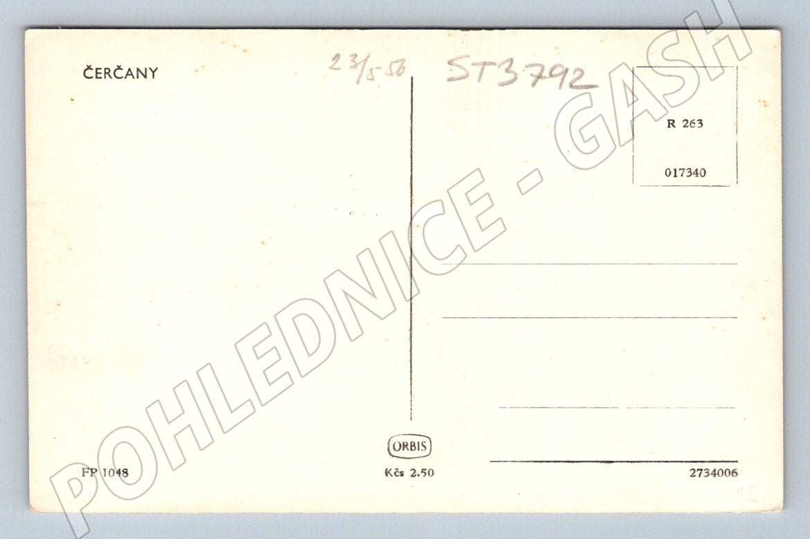 Postcard Čerčany black and white FP1049 (ST3792)