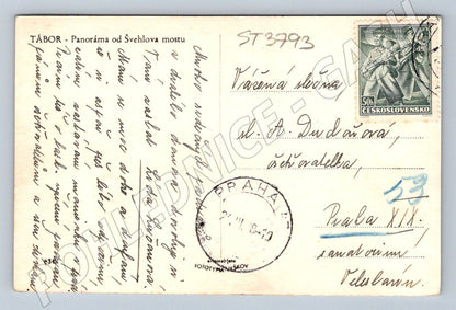 Postcard Tábor panorama from Švehlov Bridge (ST3793)