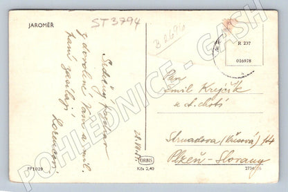 Postcard Jaroměř 1949 sent (ST3794)