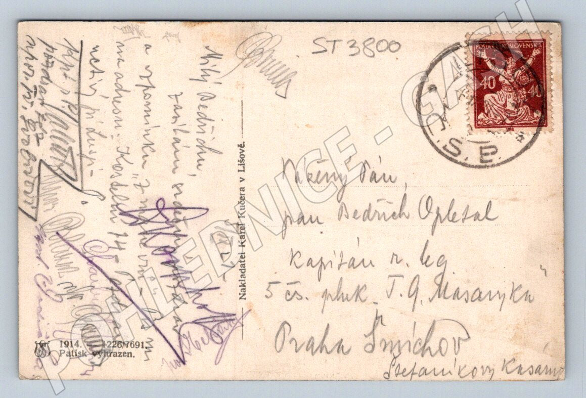 Postcard Lišov Urtinovický pond 1914 (ST3800)