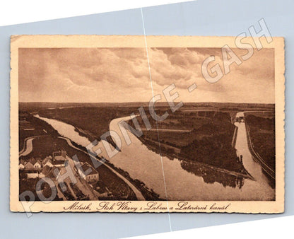 Postcard Mělník confluence of the Vltava and Elbe canal (ST3802)