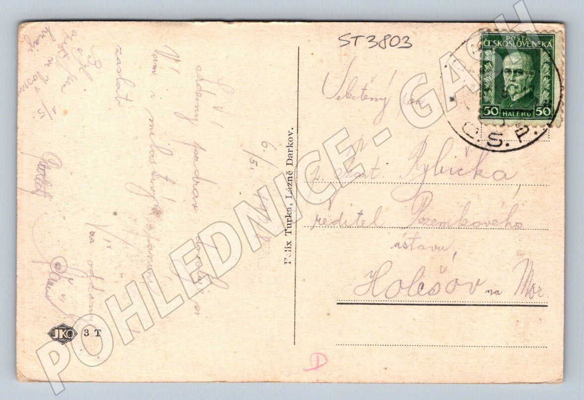 Postcard Lázně Darkov colonnade Czechoslovakia (ST3803)