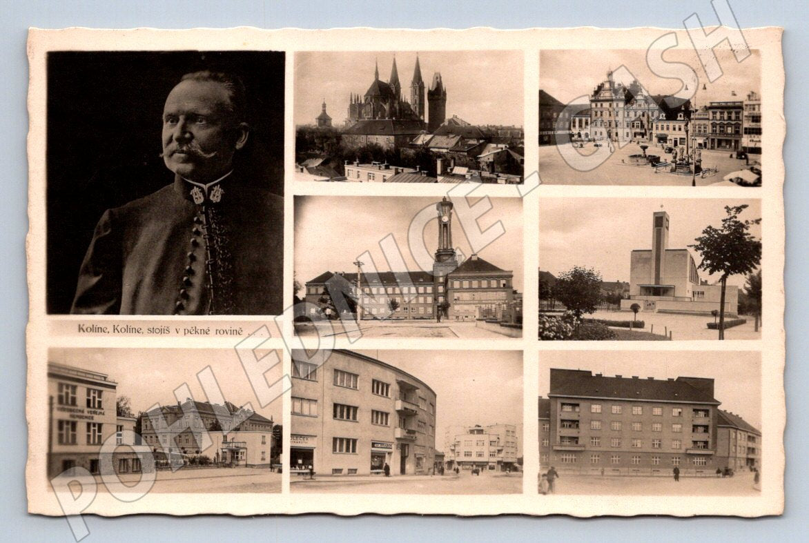 Postcard Cologne collage of monuments and portrait (ST3808)