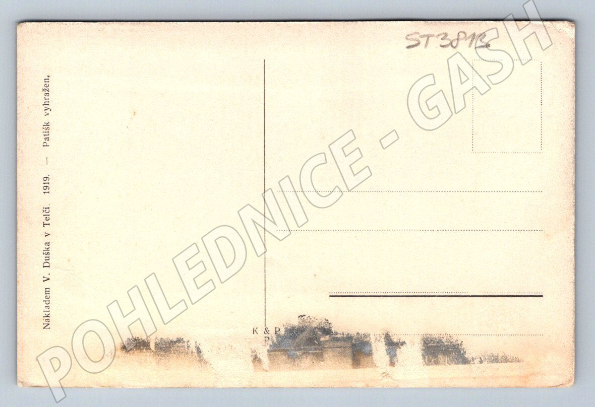 Postcard Telč colored 1919 (ST3813)