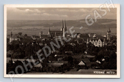 Postcard Vysoké Mýto panoramic historical (ST3814)
