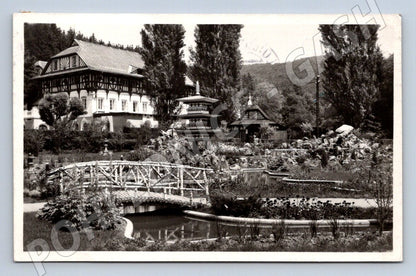 Postcard Luhačovice Japanese Garden 1930 (ST3815)