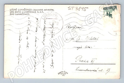 Postcard Luhačovice Japanese Garden 1930 (ST3815)