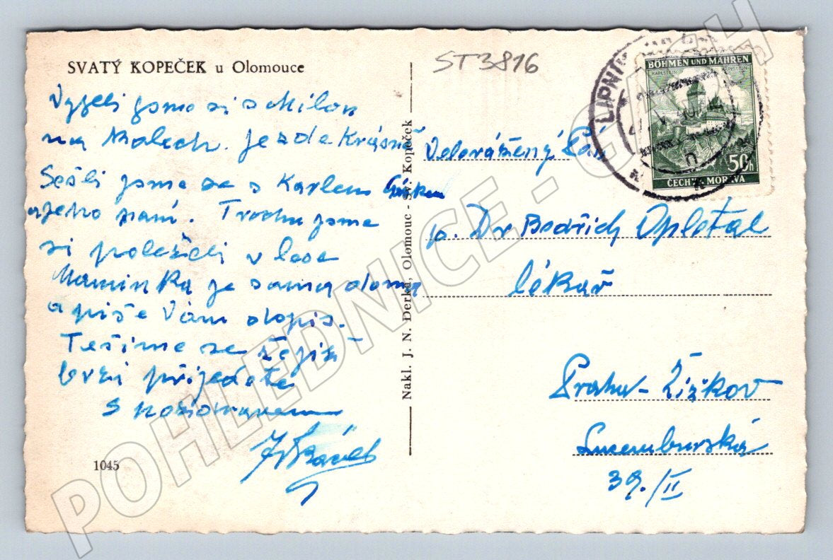 Postcard Holy Hill near Olomouc, historical (ST3816)