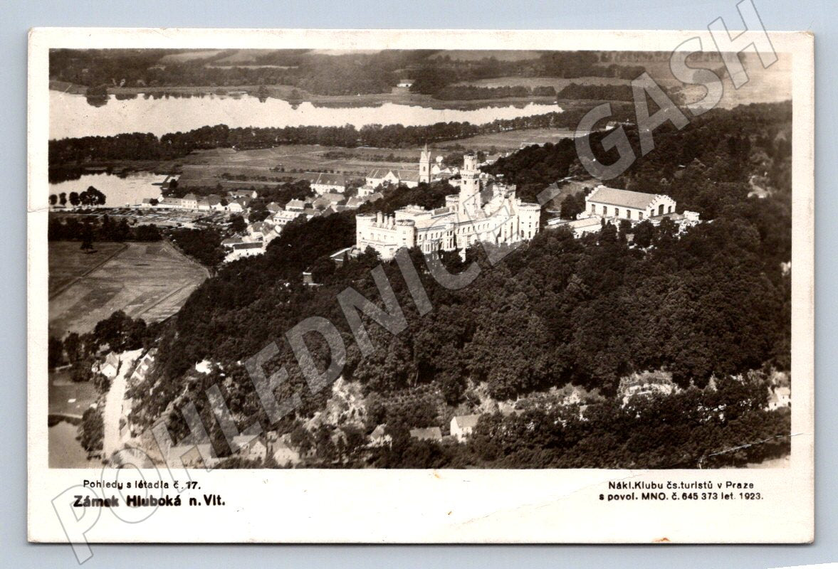 Postcard Hluboká nad Vltavou airmail 1939 (ST3819)