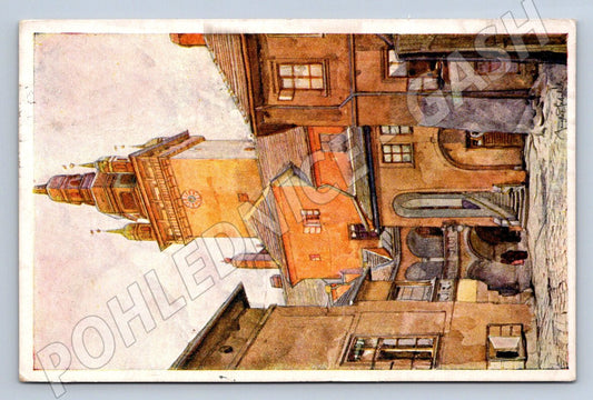 Postcard Brno Town Hall drawing (ST3821)