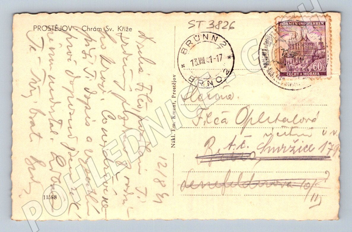 Postcard Prostějov Church of the Holy Cross (ST3826)