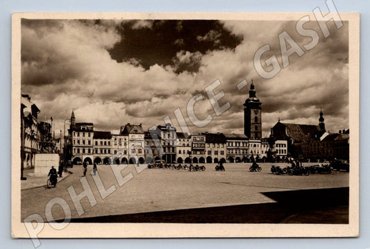 Postcard Ceske Budejovice Žižkovo Square 1956 (ST3838)