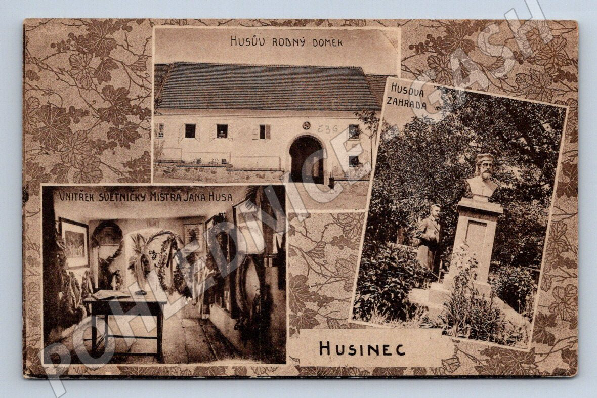 Postcard Husinec monument Hus's house (ST3851)
