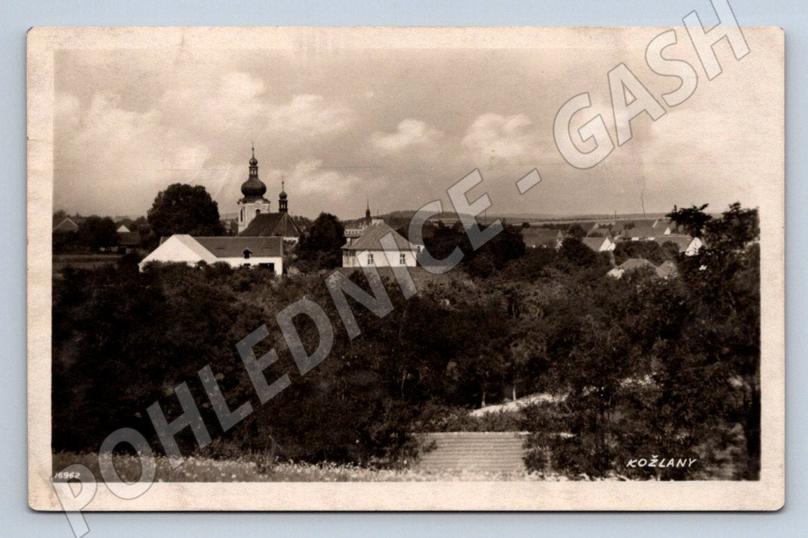 Postcard Kožlany church 1932 (ST3856)