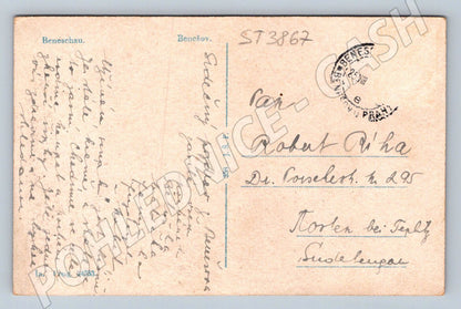 Postcard Benešov Square Czechoslovakia (ST3867)