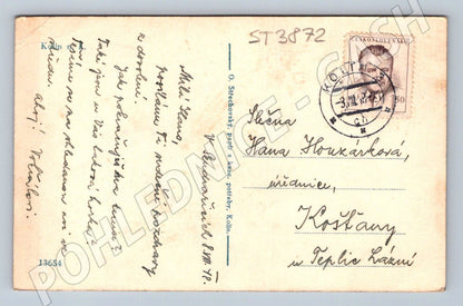 Postcard Kolín Czechoslovakia 1937 (ST3872)