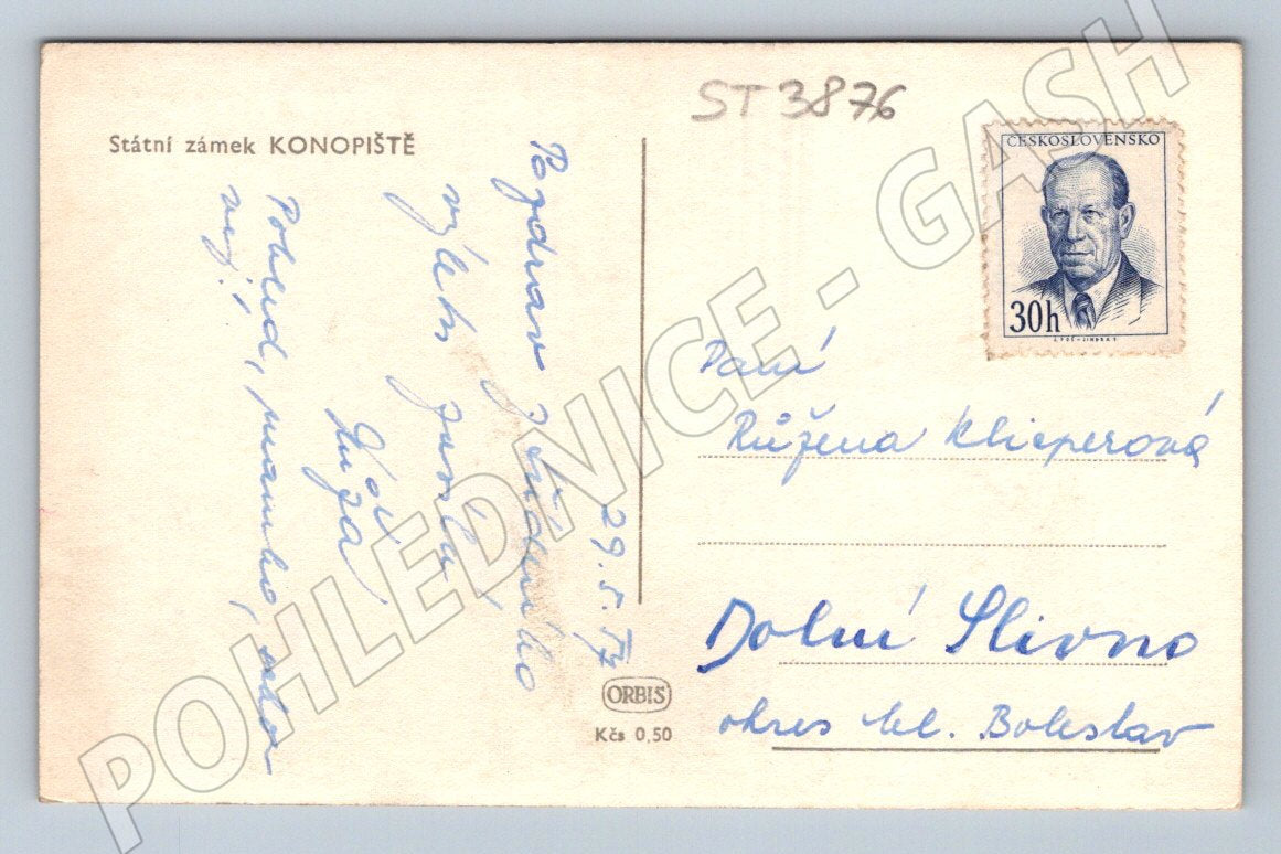 Postcard Konopiště State Chateau 1972 (ST3876)