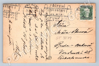 Postcard Beroun Commercial Academy historical (ST3879)