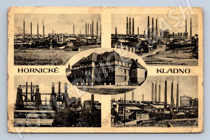 Postcard Hornické Kladno industry collage 1931 (ST3880)