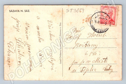 Postcard Sázava nad Sázavou Czechoslovakia 1946 (ST3889)