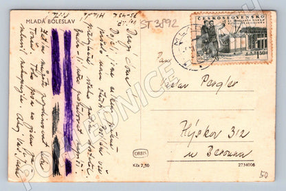 Postcard Mladá Boleslav square car (ST3892)