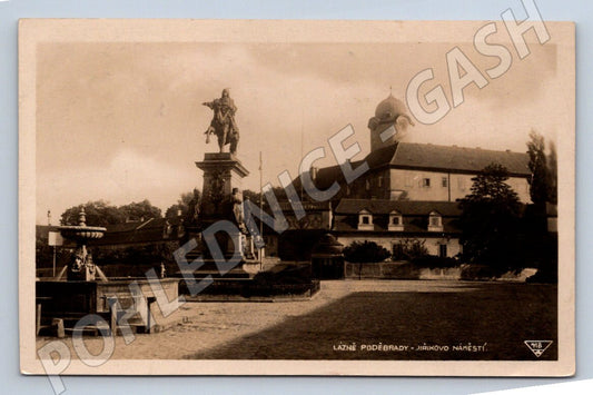 Postcard Poděbrady Jiříkovo náměstí used (ST3893)