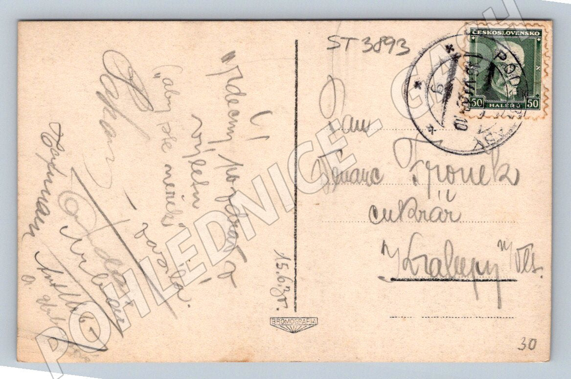 Postcard Poděbrady Jiříkovo náměstí used (ST3893)